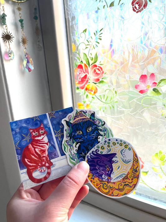3 STICKERS cat pk