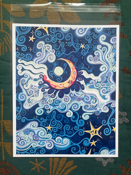 oh moon PRINT 8x10in