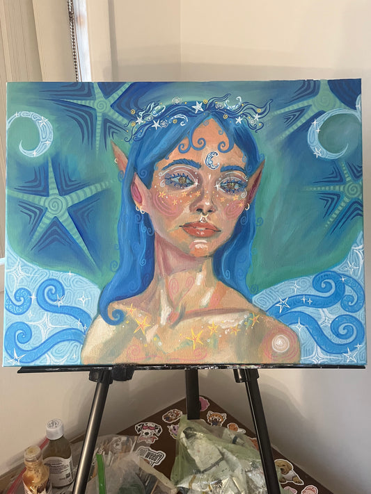 she is a moon fairy ORIGINAL 16x20in