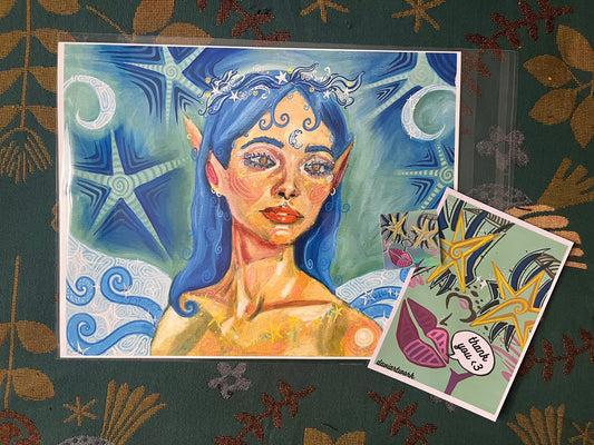 she is a moon fairy SMALL PRINT 8x10in