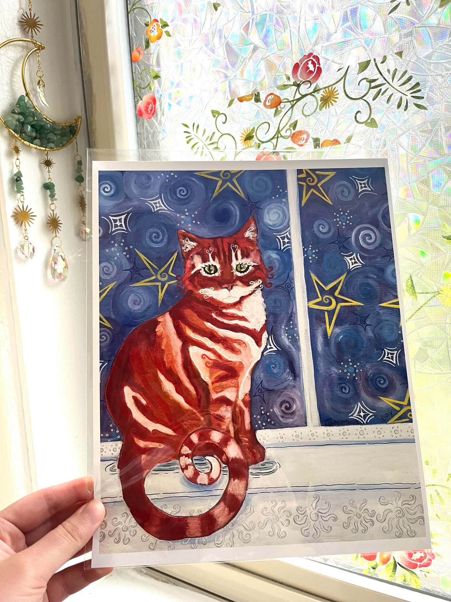 starry cat PRINT 8x10 in