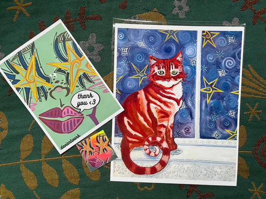 starry cat PRINT 8x10 in