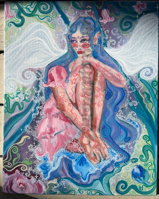 let a fairy dream ORIGINAL 16x20 in