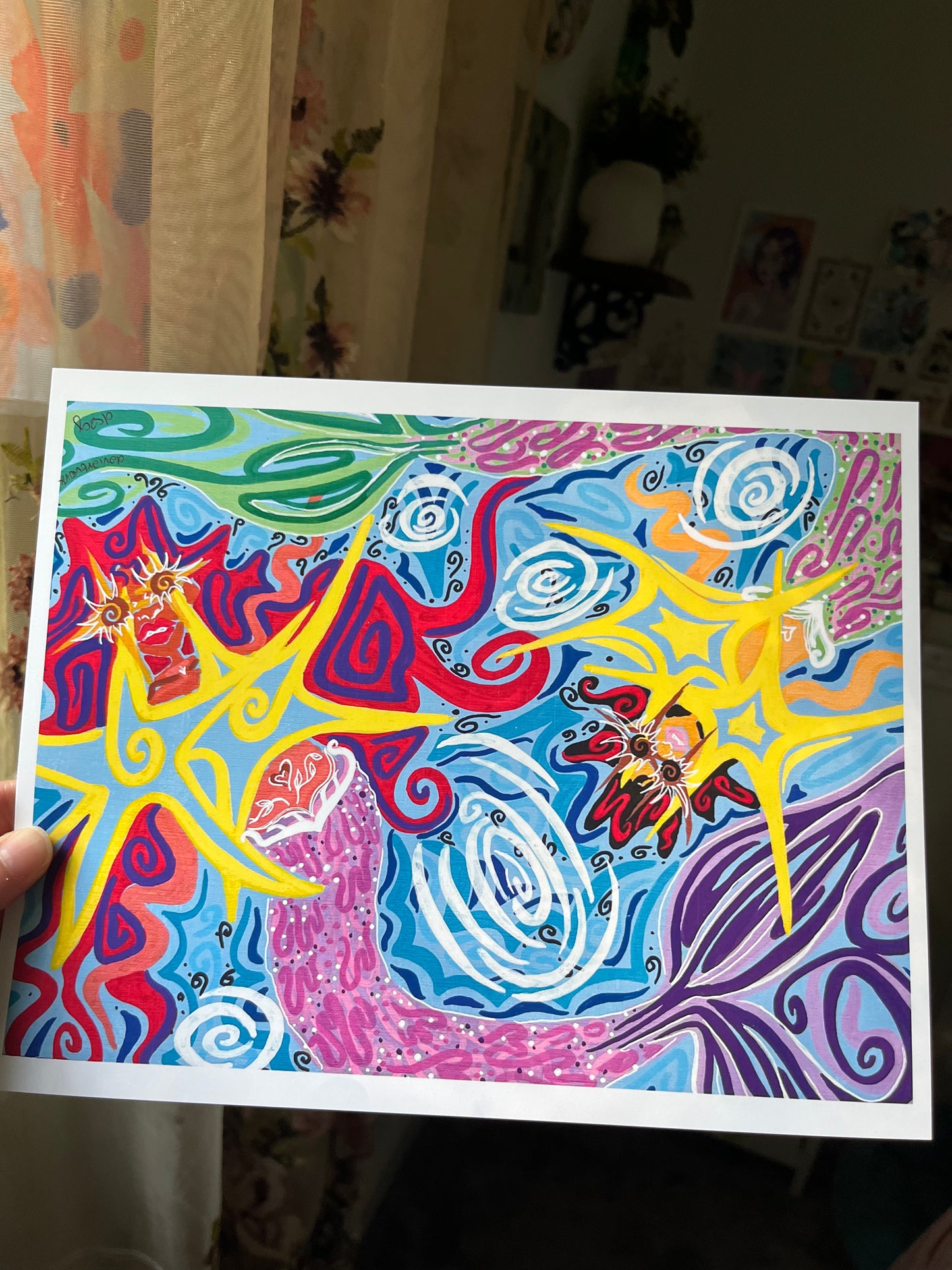 Pool Mermaids SMALL PRINT 8x10in