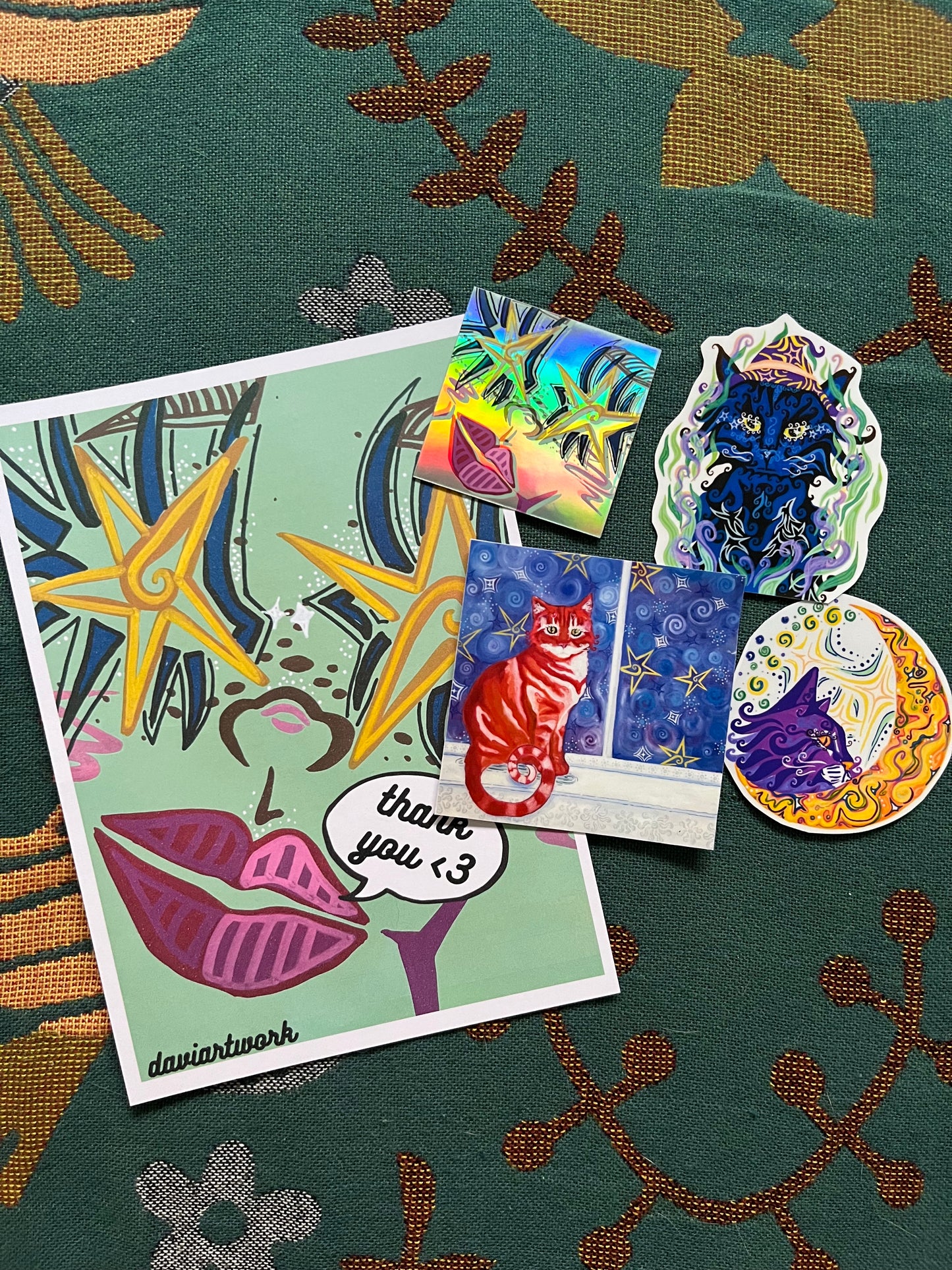 3 STICKERS cat pk
