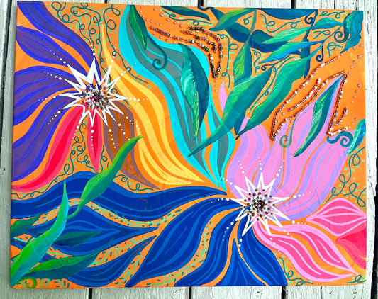 Floral Jewels 20x16 in