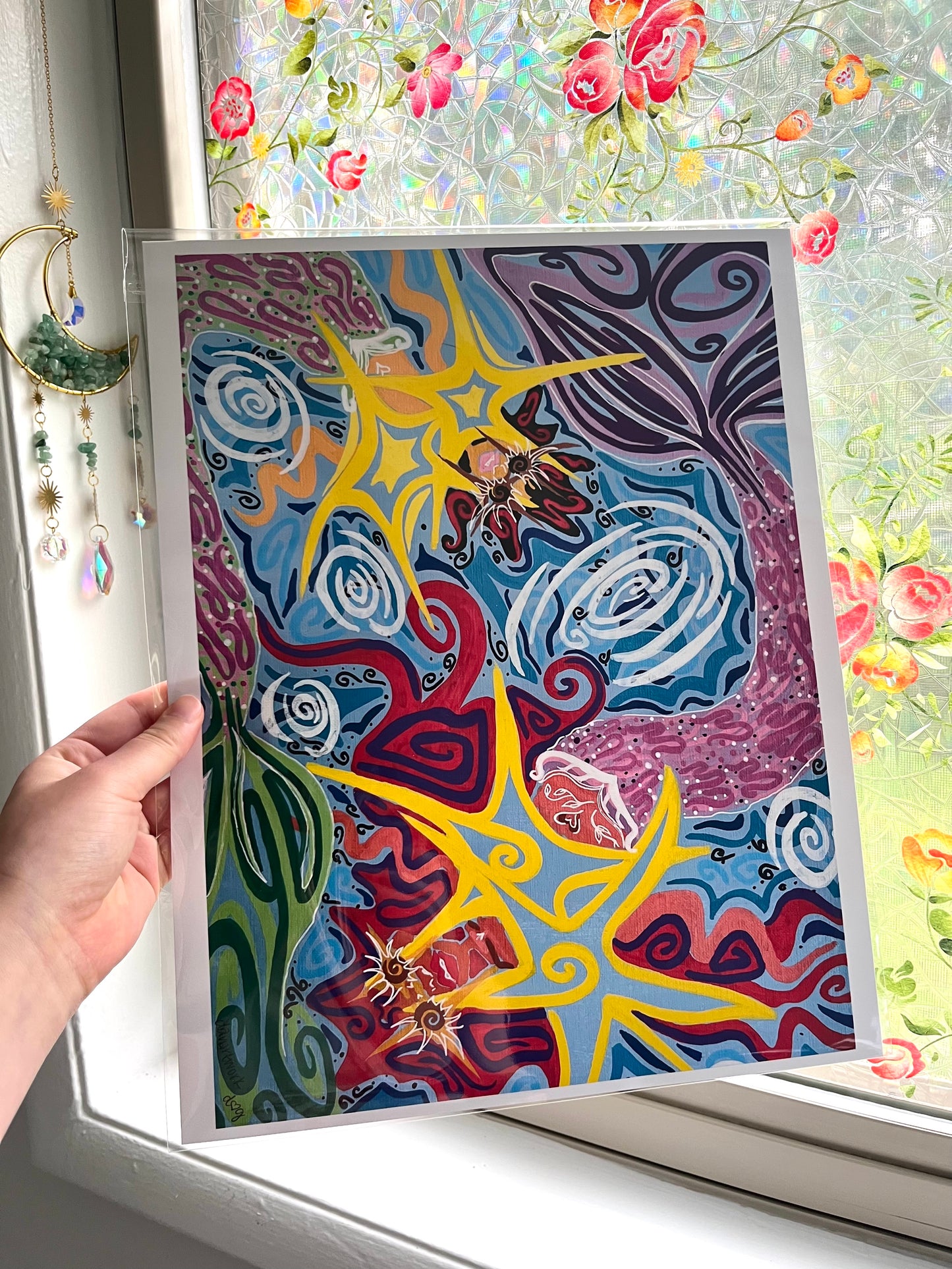 Pool Mermaids LARGE PRINT 11x14in