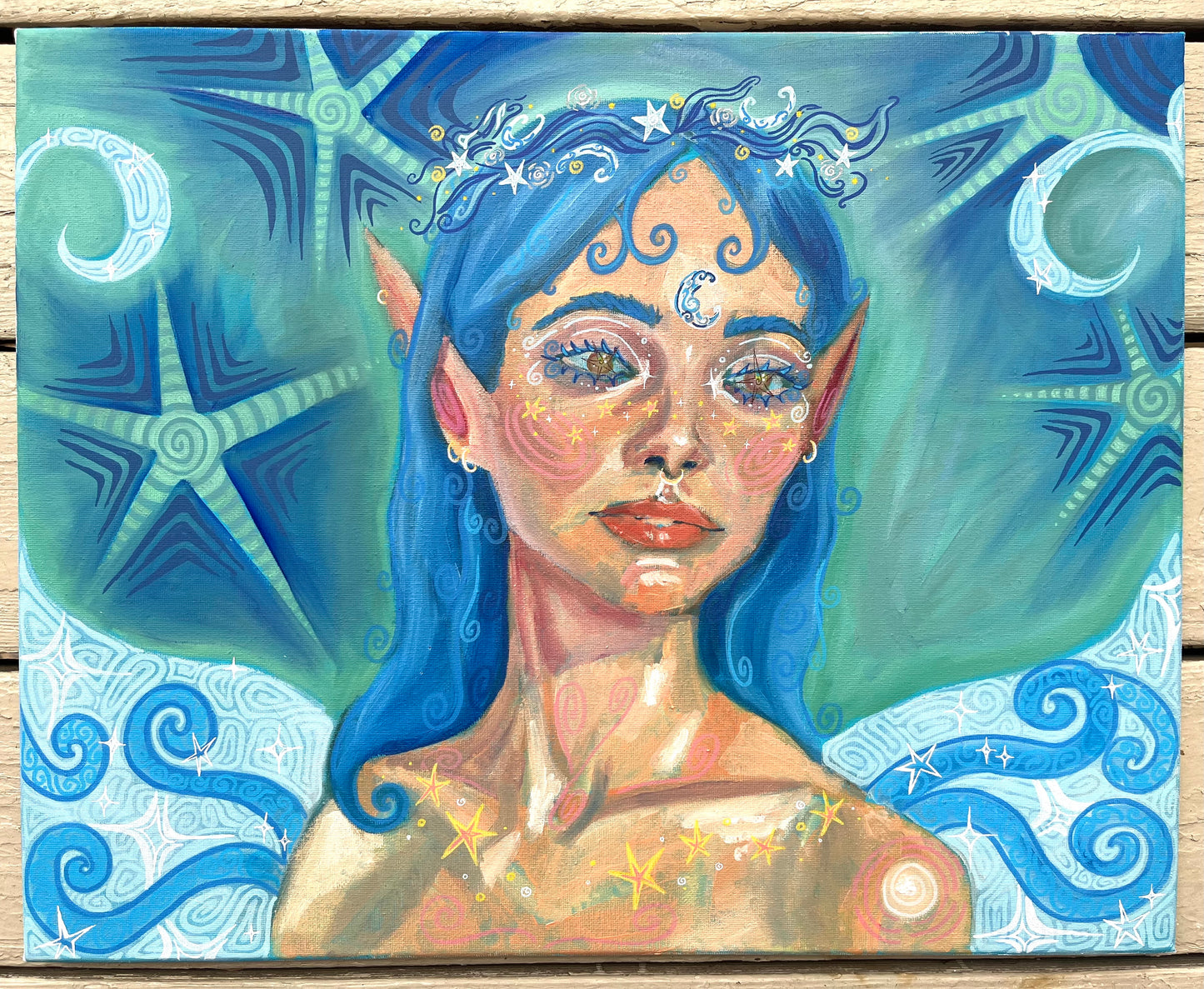 she is a moon fairy ORIGINAL 16x20in